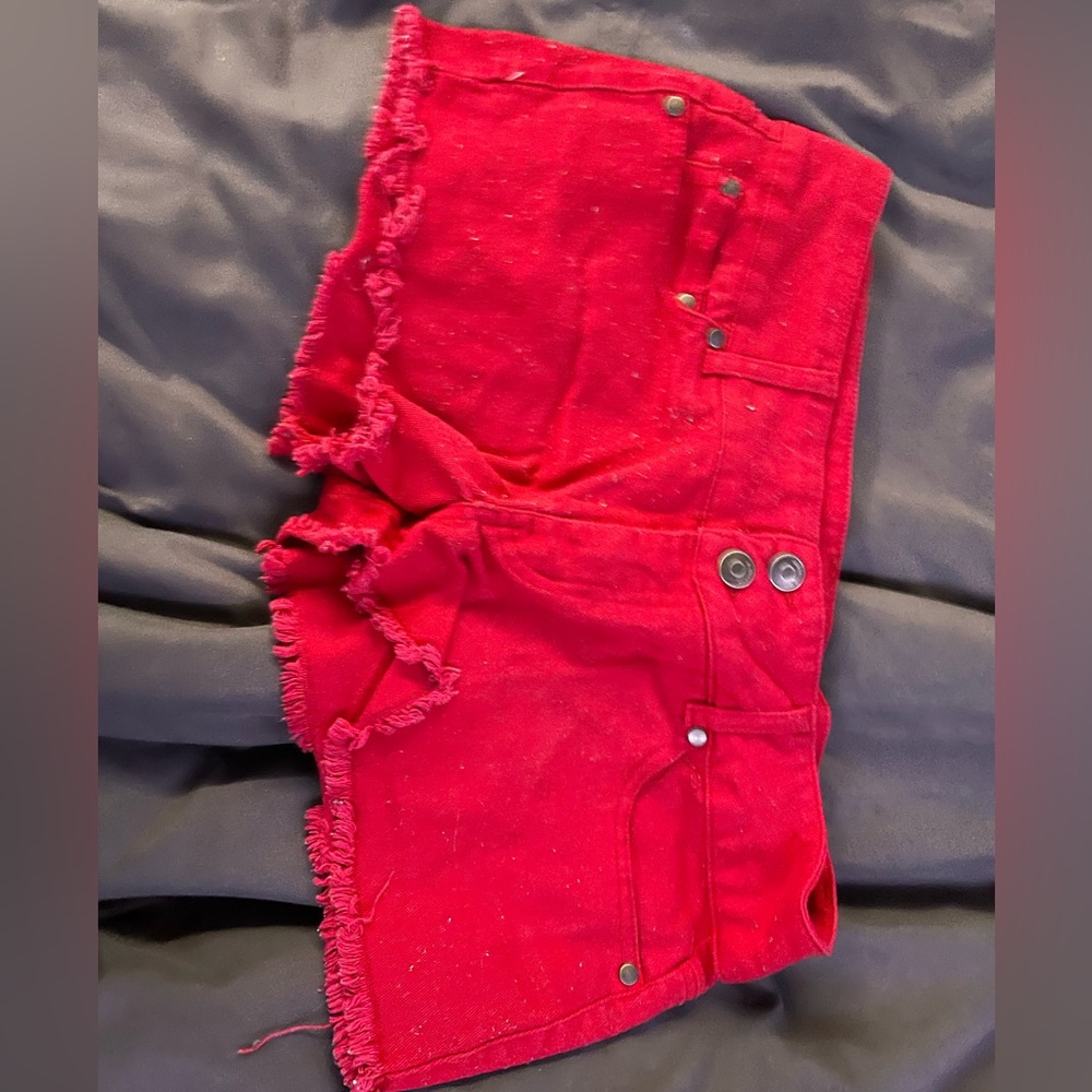 Red booty short only worn twice, too big for me